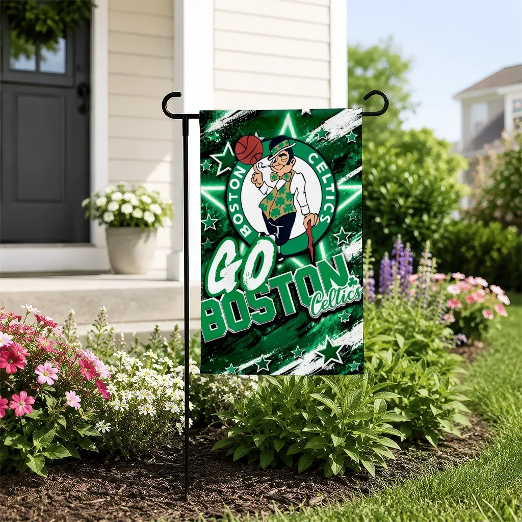 Boston Celtics Garden Flag Custom Glowing Star Green New Arrival Boston Celtics Garden Flag Custom Glowing Star Green New Arrival