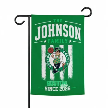 Boston Celtics Garden Flag Customized Distressed Stripes Green Best Selling