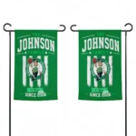 Boston Celtics Garden Flag Customized Distressed Stripes Green Best Selling