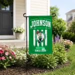 Boston Celtics Garden Flag Customized Distressed Stripes Green Best Selling