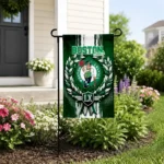 Boston Celtics Garden Flag Customized Laurel Wreath Green Best Selling