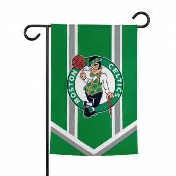 Boston Celtics Garden Flag Personalized Chevron Stripes Green Best Selling