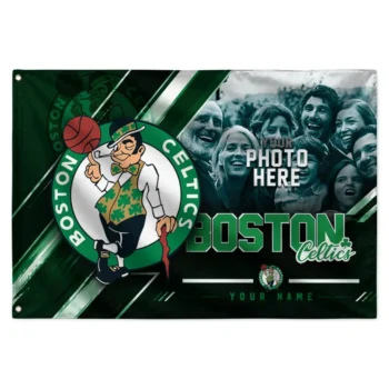 Boston Celtics House Flag Custom Diagonal Stripes Green Best Selling