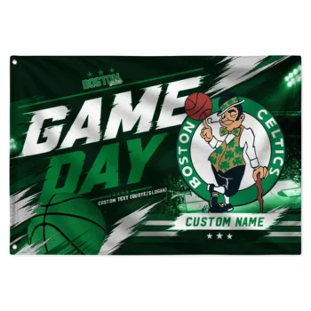 Boston Celtics House Flag Custom Energy Brushstrokes Green Best Selling