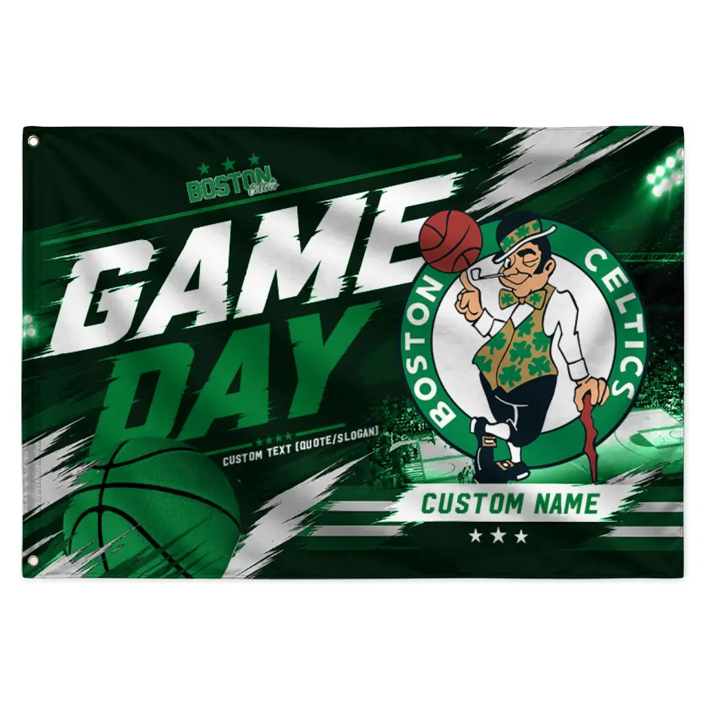Boston Celtics House Flag Custom Energy Brushstrokes Green Best Selling Boston Celtics House Flag Custom Energy Brushstrokes Green Best Selling