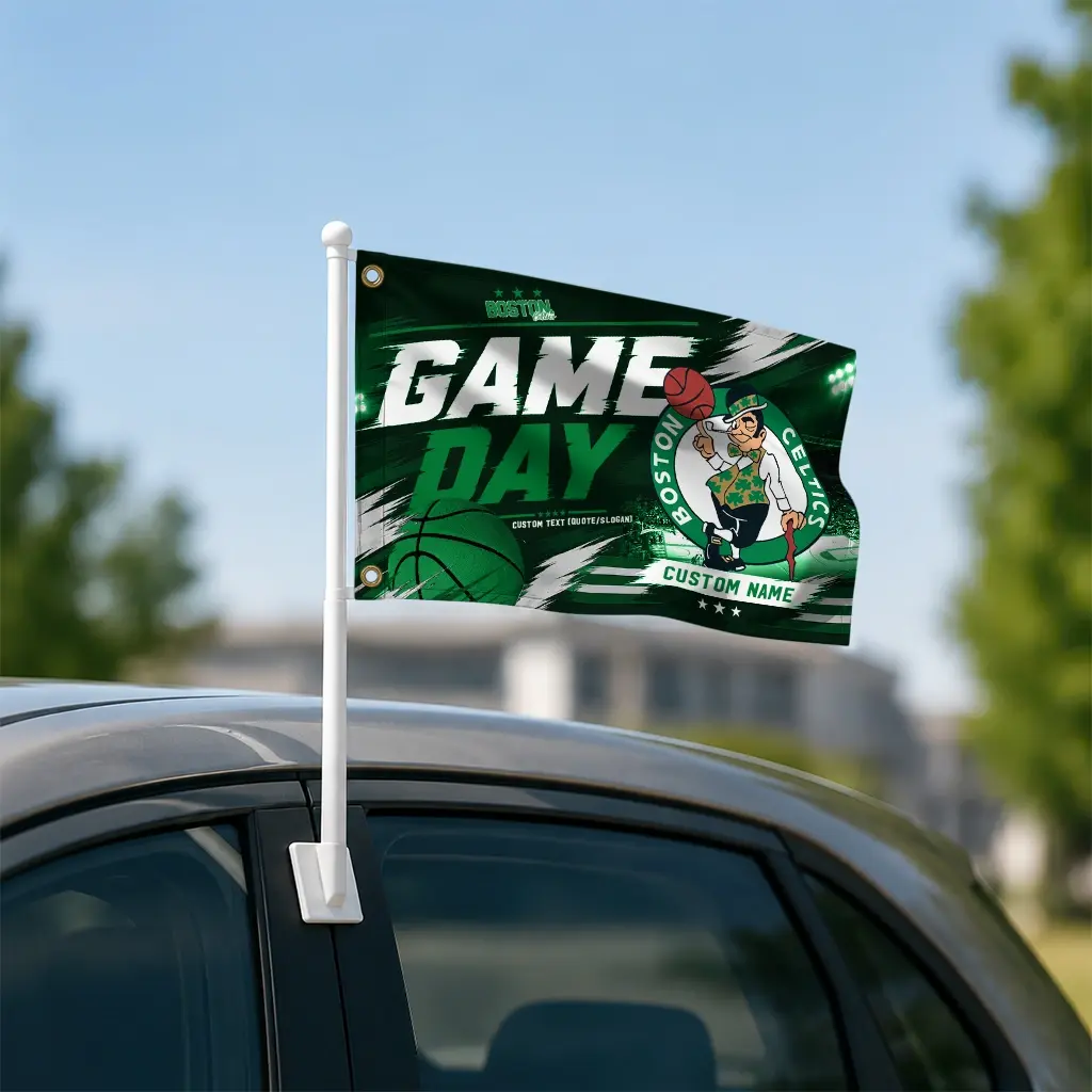 Boston Celtics House Flag Custom Energy Brushstrokes Green Latest Model Boston Celtics House Flag Custom Energy Brushstrokes Green Latest Model