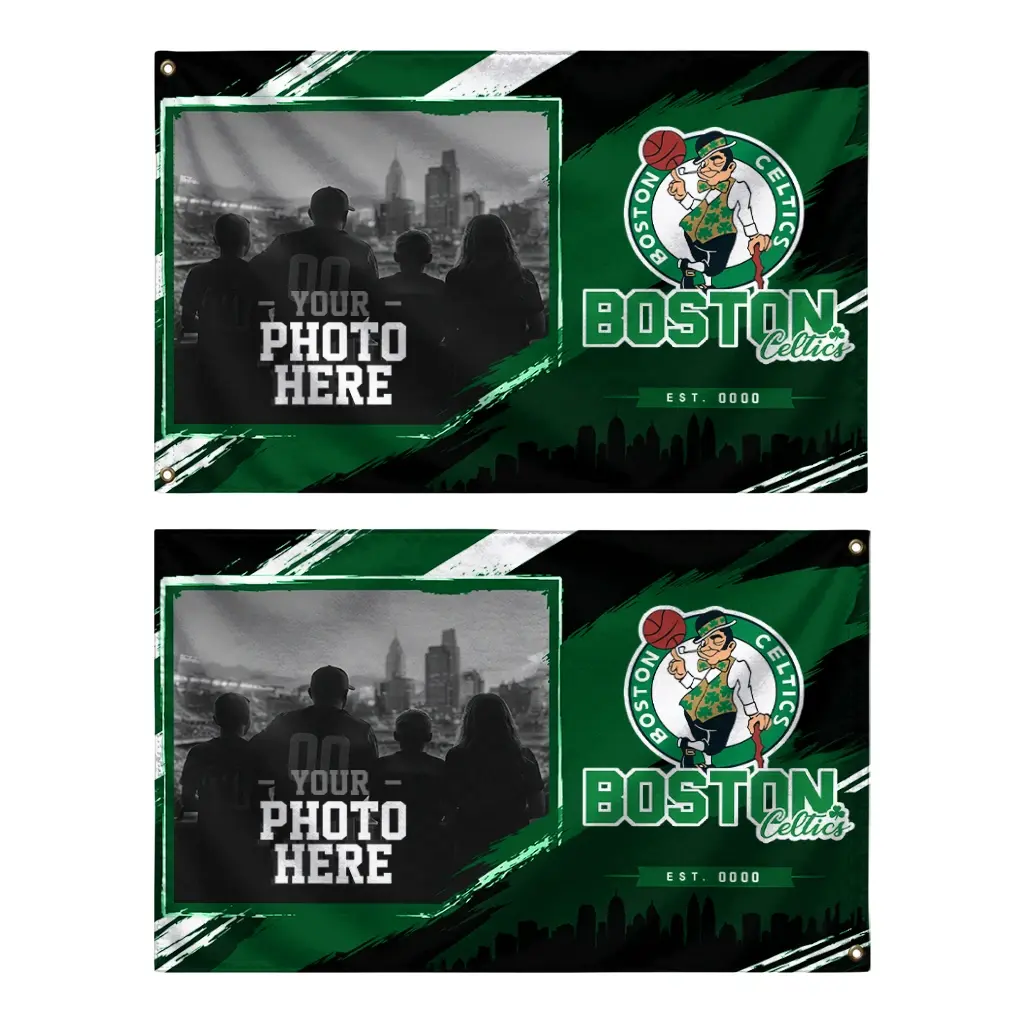 Boston Celtics House Flag Customized Framed Photo Green Black Fashion Forward Boston Celtics House Flag Customized Framed Photo Green Black Fashion Forward
