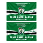 Boston Celtics House Flag Personalized Brushed Streaks Green Best Selling