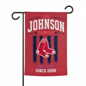 Boston Red Sox Garden Flag Customized Distressed Stripes Red Best Selling