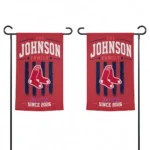 Boston Red Sox Garden Flag Customized Distressed Stripes Red Best Selling