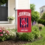 Boston Red Sox Garden Flag Customized Distressed Stripes Red Best Selling