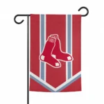 Boston Red Sox Garden Flag Personalized Chevron Stripes Red Best Selling