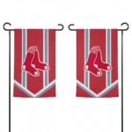 Boston Red Sox Garden Flag Personalized Chevron Stripes Red Best Selling