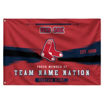 Boston Red Sox House Flag Personalized Brushed Streaks Red Best Selling