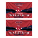 Boston Red Sox House Flag Personalized Brushed Streaks Red Best Selling