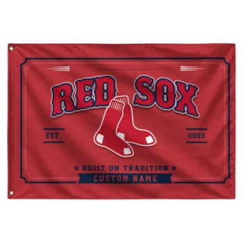 Boston Red Sox House Flag Personalized Ornate Border Red Best Selling