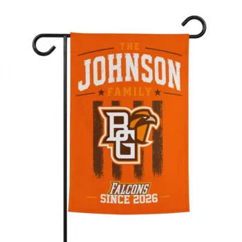 Bowling Green Falcons Garden Flag Customized Distressed Stripes Orange Best Selling
