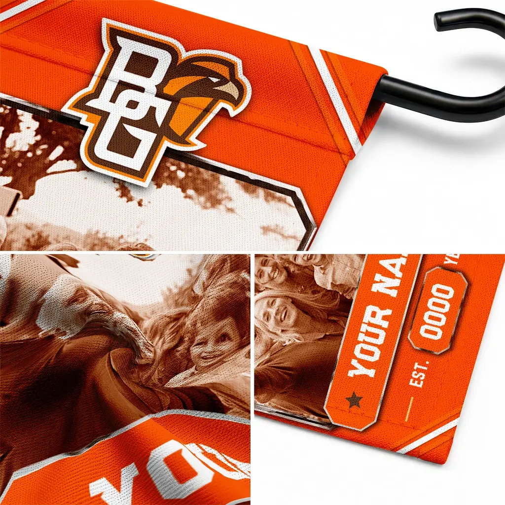 Bowling Green Falcons Garden Flag Customized Photo Frame Orange Latest Model Bowling Green Falcons Garden Flag Customized Photo Frame Orange Latest Model