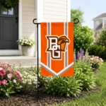 Bowling Green Falcons Garden Flag Personalized Chevron Stripes Orange Best Selling