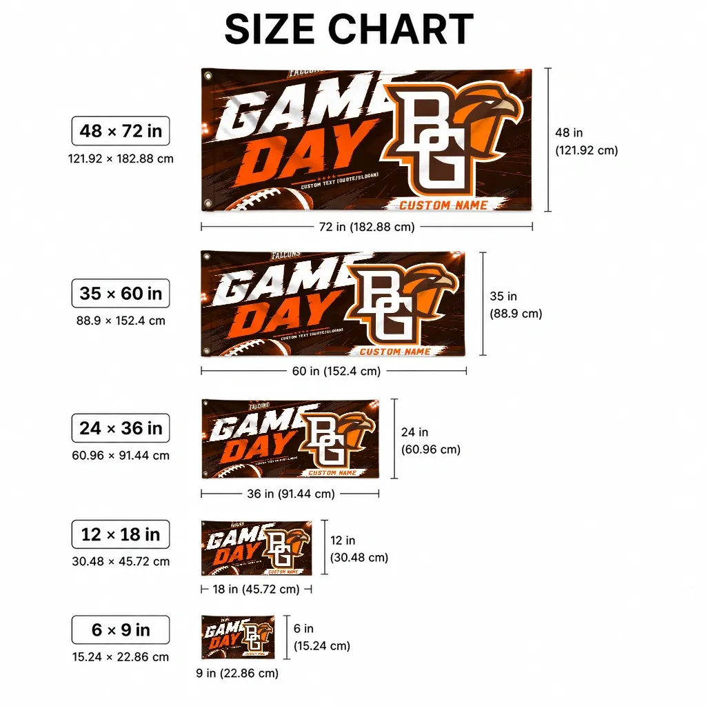 Bowling Green Falcons House Flag Custom Action Streaks Orange High Quality Bowling Green Falcons House Flag Custom Action Streaks Orange High Quality
