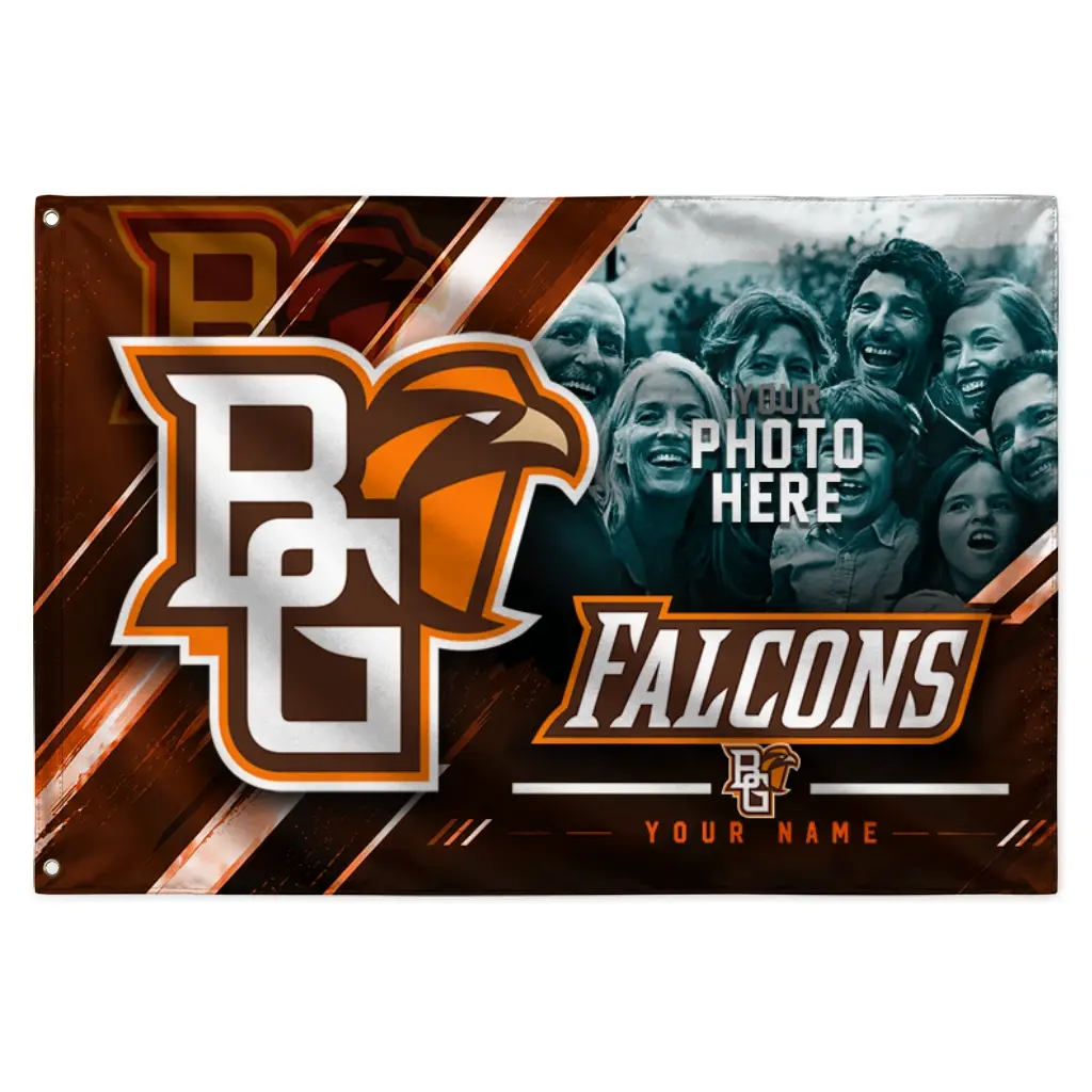 Bowling Green Falcons House Flag Custom Diagonal Stripes Orange Best Selling Bowling Green Falcons House Flag Custom Diagonal Stripes Orange Best Selling