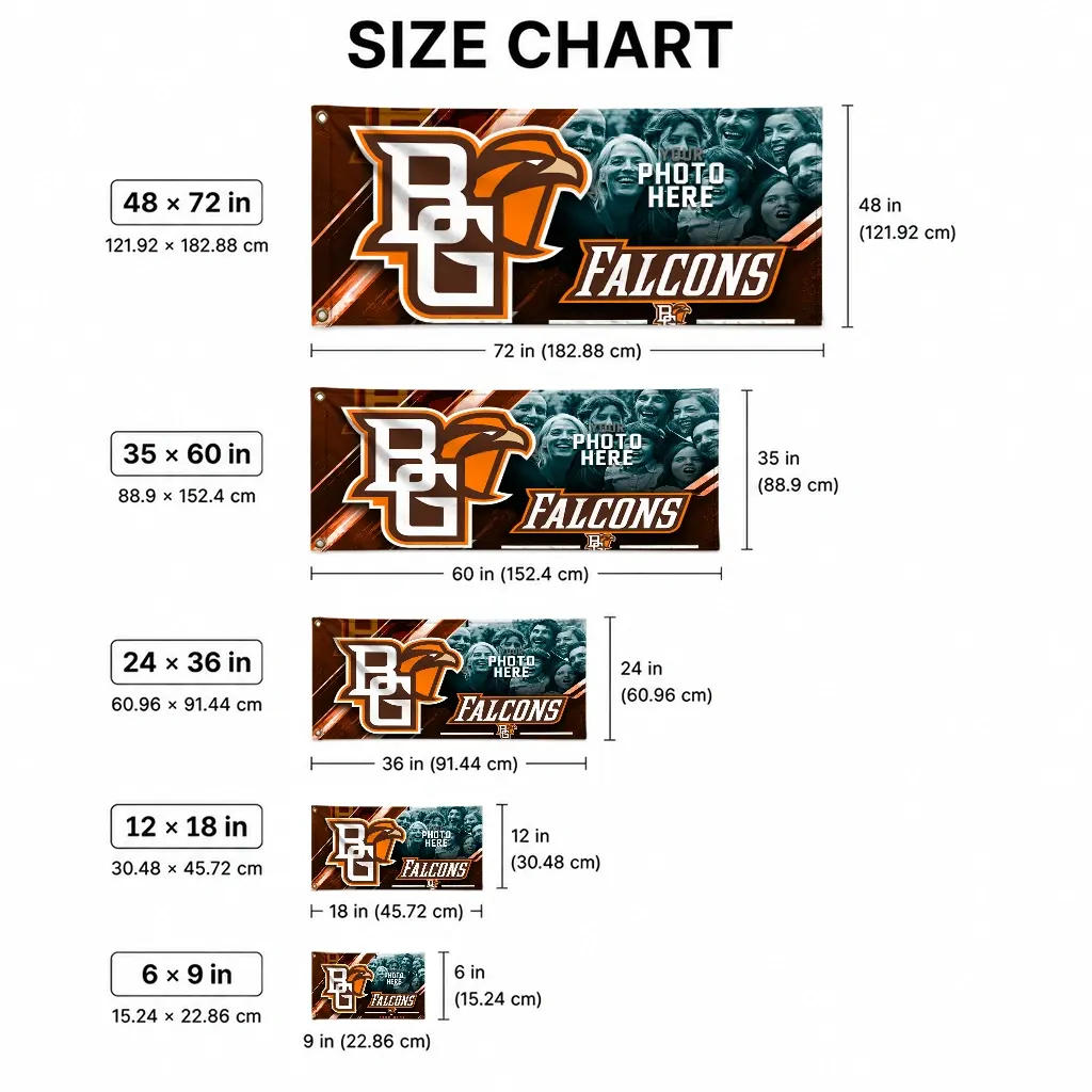 Bowling Green Falcons House Flag Custom Diagonal Stripes Orange High Quality Bowling Green Falcons House Flag Custom Diagonal Stripes Orange High Quality