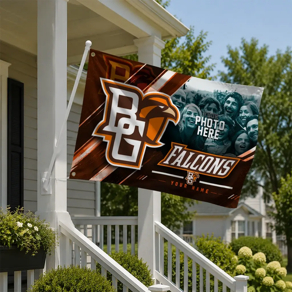 Bowling Green Falcons House Flag Custom Diagonal Stripes Orange New Arrival Bowling Green Falcons House Flag Custom Diagonal Stripes Orange New Arrival