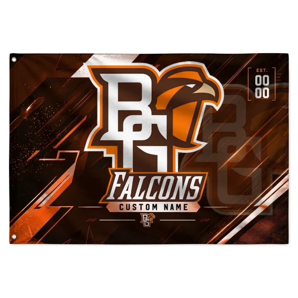 Bowling Green Falcons House Flag Customized Speed Slashes Orange Best Selling Bowling Green Falcons House Flag Customized Speed Slashes Orange Best Selling