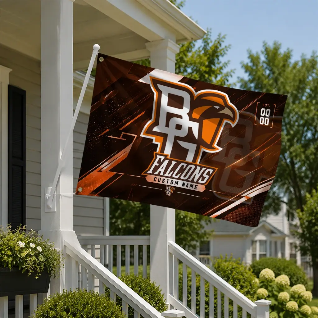 Bowling Green Falcons House Flag Customized Speed Slashes Orange New Arrival Bowling Green Falcons House Flag Customized Speed Slashes Orange New Arrival