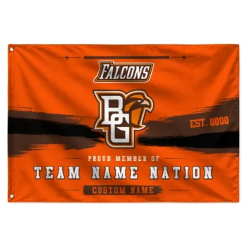 Bowling Green Falcons House Flag Personalized Brushed Streaks Orange Best Selling