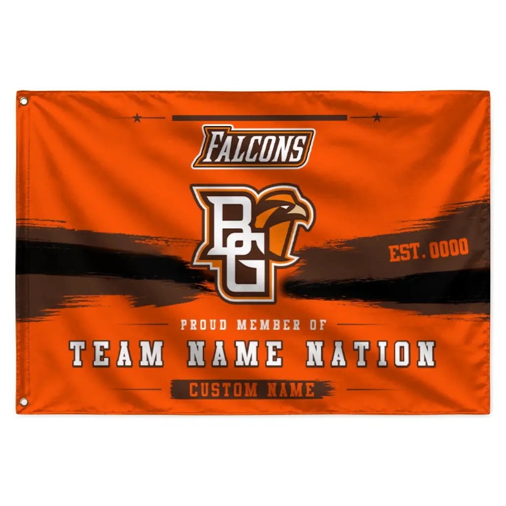 Bowling Green Falcons House Flag Personalized Brushed Streaks Orange Best Selling Bowling Green Falcons House Flag Personalized Brushed Streaks Orange Best Selling