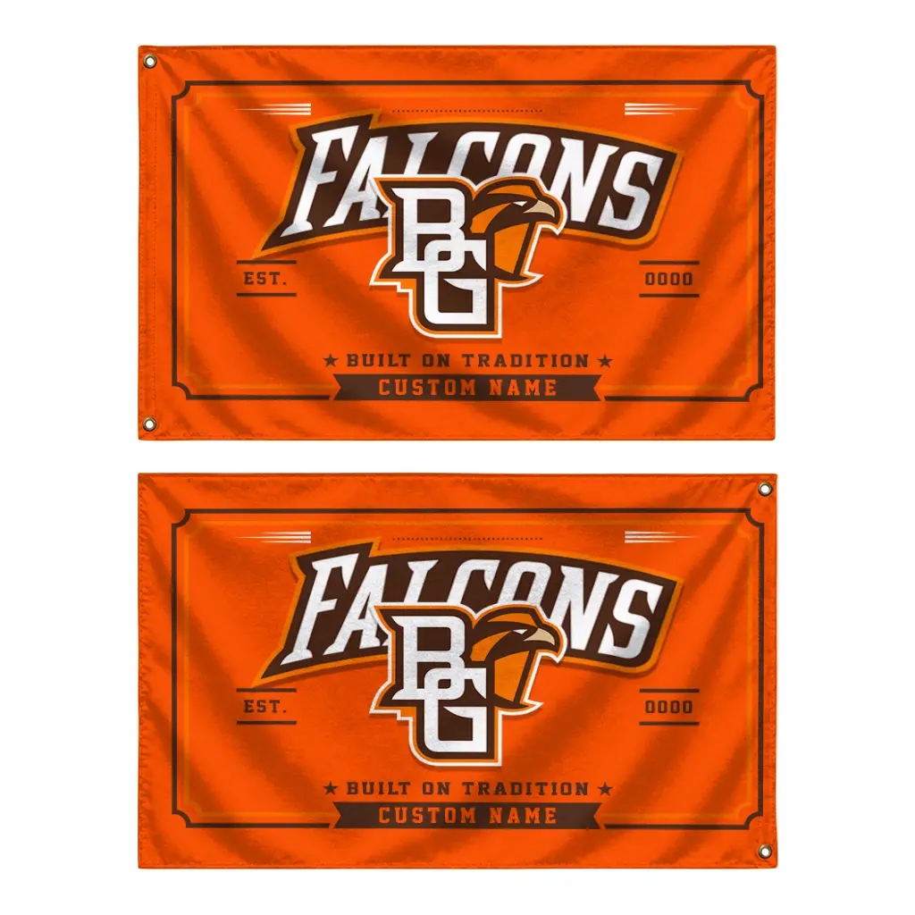 Bowling Green Falcons House Flag Personalized Ornate Border Orange Fashion Forward Bowling Green Falcons House Flag Personalized Ornate Border Orange Fashion Forward