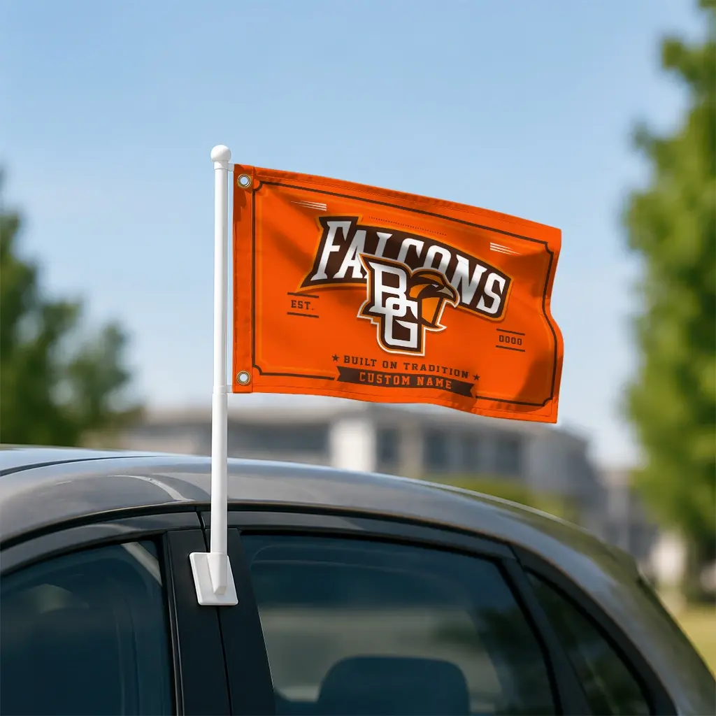 Bowling Green Falcons House Flag Personalized Ornate Border Orange Latest Model Bowling Green Falcons House Flag Personalized Ornate Border Orange Latest Model