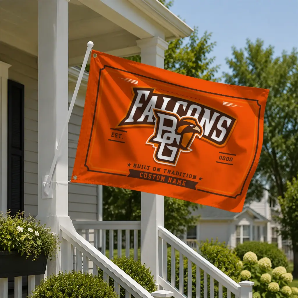 Bowling Green Falcons House Flag Personalized Ornate Border Orange New Arrival Bowling Green Falcons House Flag Personalized Ornate Border Orange New Arrival