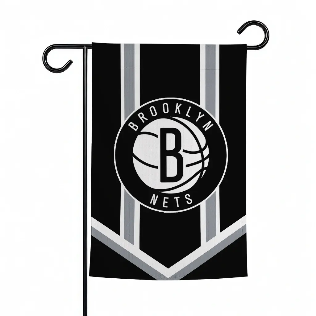 Brooklyn Nets Garden Flag Custom Chevron Stripes Black Best Selling Brooklyn Nets Garden Flag Custom Chevron Stripes Black Best Selling