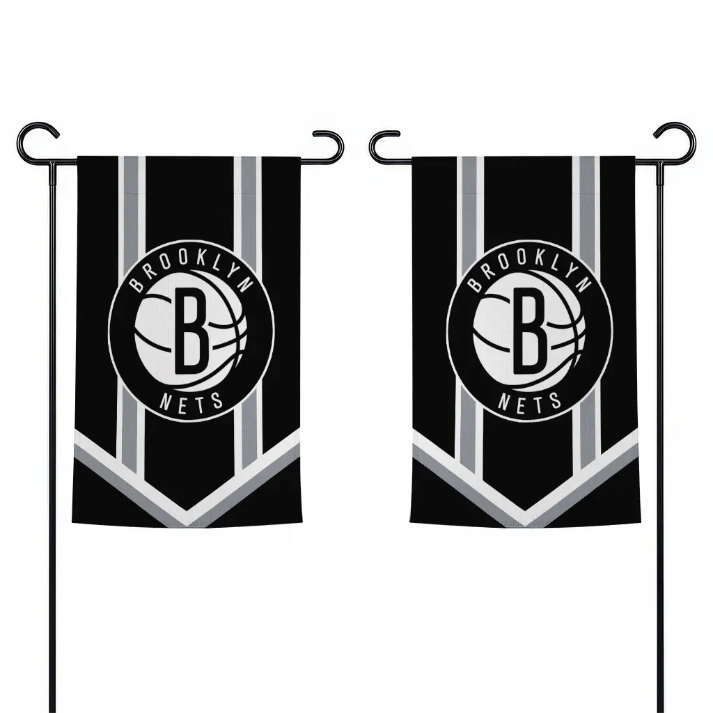 Brooklyn Nets Garden Flag Custom Chevron Stripes Black Fashion Forward Brooklyn Nets Garden Flag Custom Chevron Stripes Black Fashion Forward