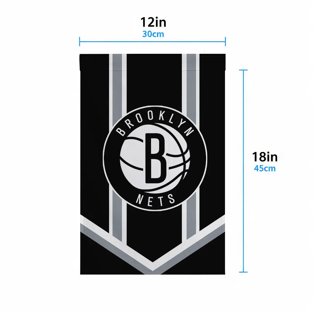 Brooklyn Nets Garden Flag Custom Chevron Stripes Black High Quality Brooklyn Nets Garden Flag Custom Chevron Stripes Black High Quality