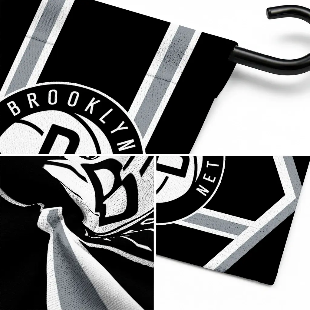 Brooklyn Nets Garden Flag Custom Chevron Stripes Black Latest Model Brooklyn Nets Garden Flag Custom Chevron Stripes Black Latest Model