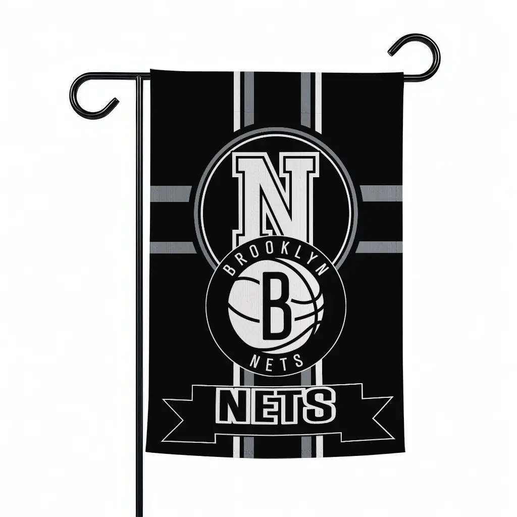Brooklyn Nets Garden Flag Custom Circle Medallion Black Best Selling Brooklyn Nets Garden Flag Custom Circle Medallion Black Best Selling
