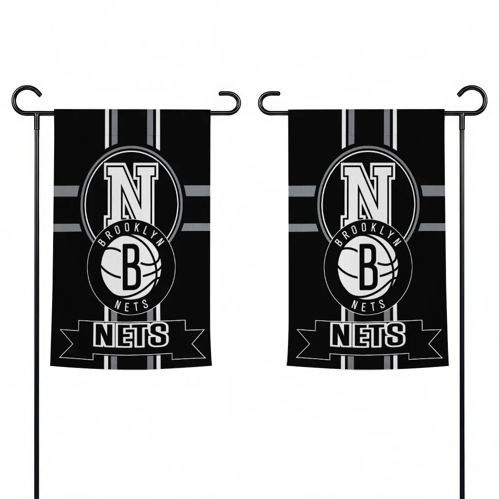 Brooklyn Nets Garden Flag Custom Circle Medallion Black Fashion Forward Brooklyn Nets Garden Flag Custom Circle Medallion Black Fashion Forward