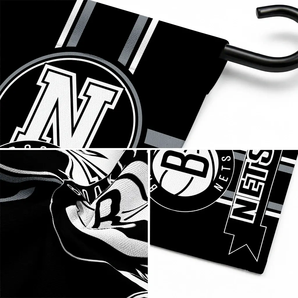 Brooklyn Nets Garden Flag Custom Circle Medallion Black Latest Model Brooklyn Nets Garden Flag Custom Circle Medallion Black Latest Model