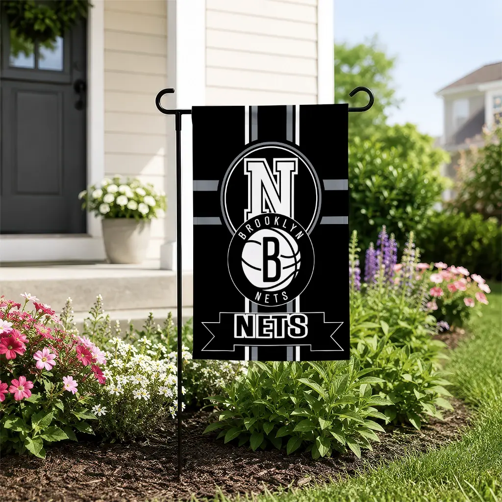 Brooklyn Nets Garden Flag Custom Circle Medallion Black New Arrival Brooklyn Nets Garden Flag Custom Circle Medallion Black New Arrival