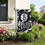 Brooklyn Nets Garden Flag Customized Glowing Star Black Best Selling