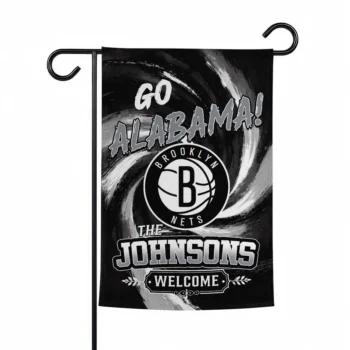 Brooklyn Nets Garden Flag Customized Swirl Vortex Black Best Selling