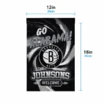 Brooklyn Nets Garden Flag Customized Swirl Vortex Black Best Selling