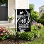 Brooklyn Nets Garden Flag Customized Swirl Vortex Black Best Selling