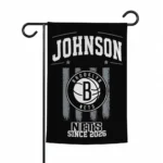 Brooklyn Nets Garden Flag Personalized Distressed Stripes Black Best Selling