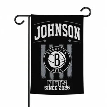 Brooklyn Nets Garden Flag Personalized Distressed Stripes Black Best Selling