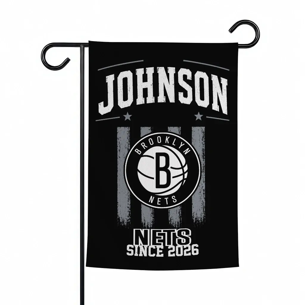 Brooklyn Nets Garden Flag Personalized Distressed Stripes Black Best Selling Brooklyn Nets Garden Flag Personalized Distressed Stripes Black Best Selling
