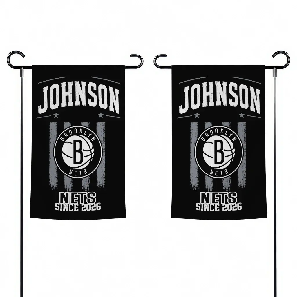 Brooklyn Nets Garden Flag Personalized Distressed Stripes Black Fashion Forward Brooklyn Nets Garden Flag Personalized Distressed Stripes Black Fashion Forward